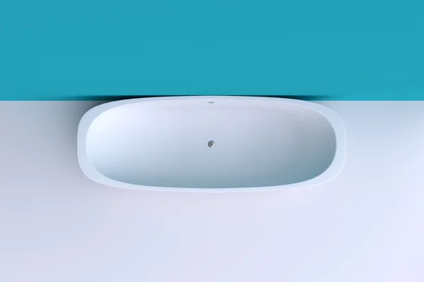 Сучасна біла ванна біля стіни — стокове фото