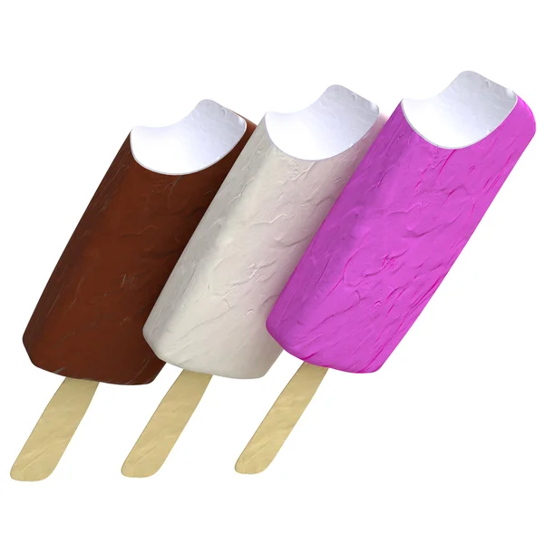 Close-up de três sorvetes — Fotografia de Stock
