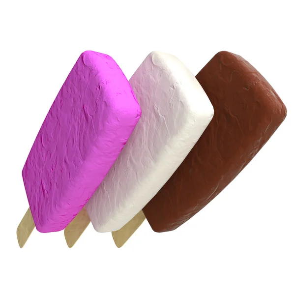 Three multicolored Ice cream — Stock Photo, Image