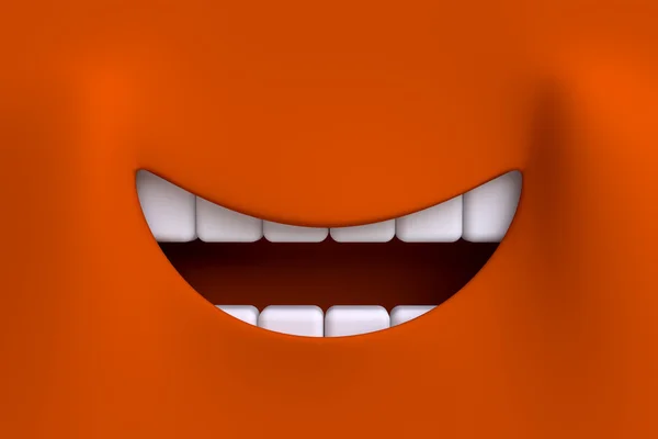 Red cartoon smile. — Stock Photo, Image