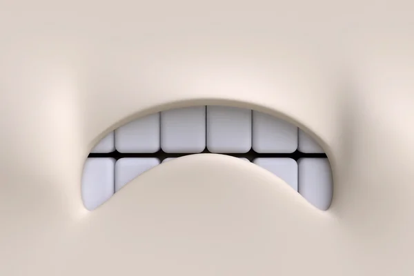 Branco boca dos desenhos animados — Fotografia de Stock