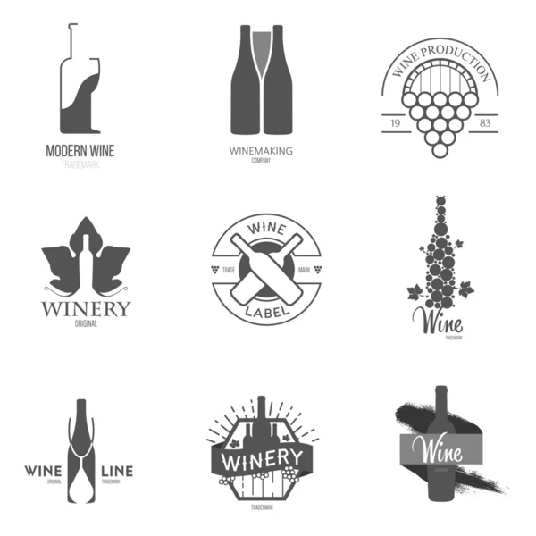 Inspiración del logotipo con vino — Archivo Imágenes Vectoriales