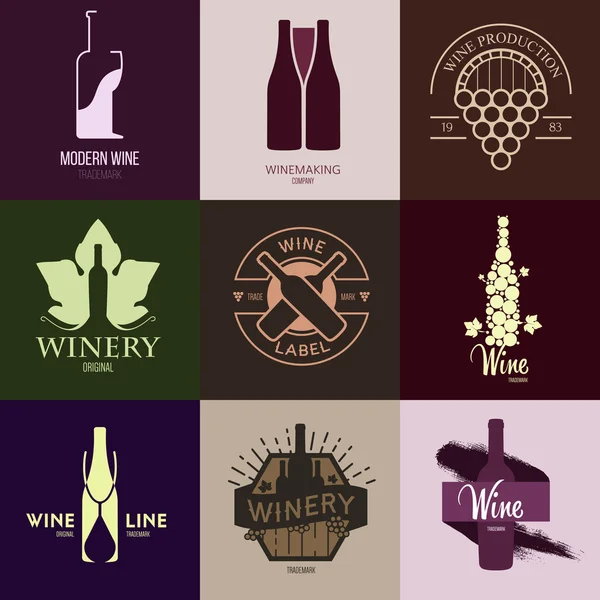 Inspiración del logotipo con vino — Archivo Imágenes Vectoriales