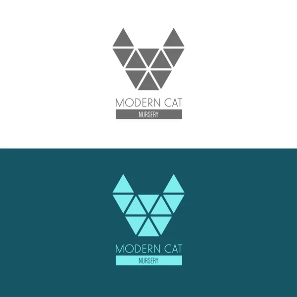 Logo inspiration med katt — Stock vektor