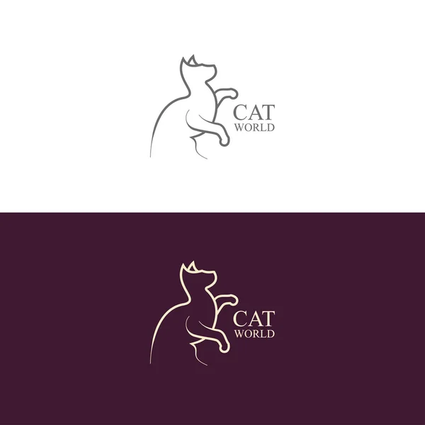 Logo inspiration med katt — Stock vektor