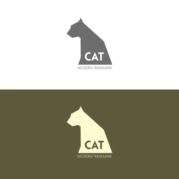 Inspiración logo con gato — Vector de stock