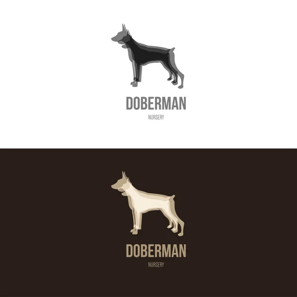 Логотип вдохновение с собакой — стоковый вектор