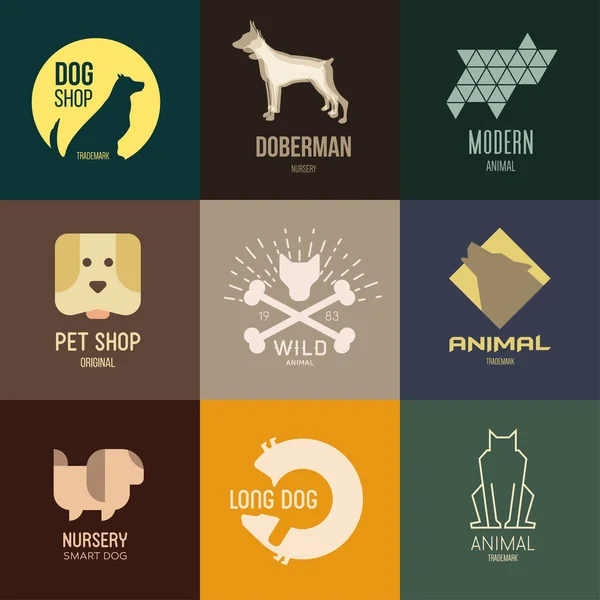 Logo inspiration med hund — Stock vektor