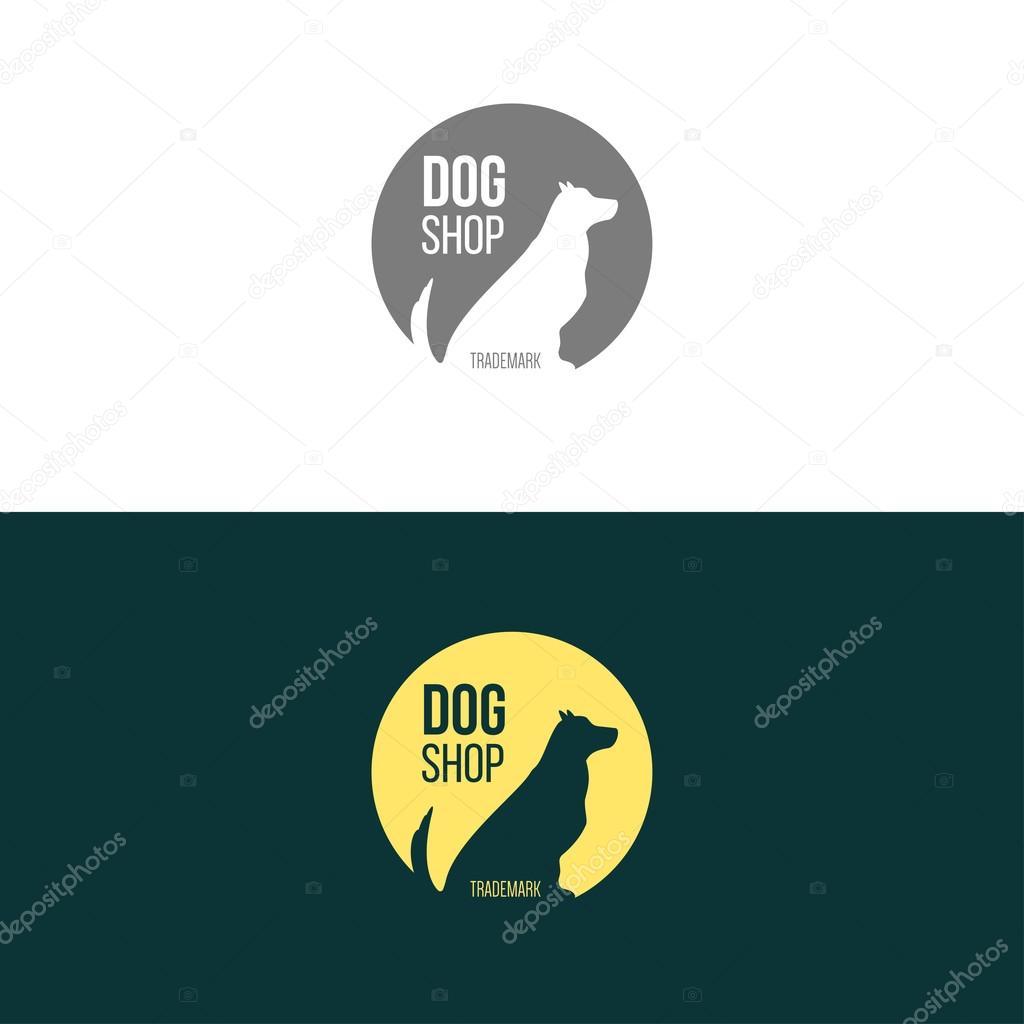 Logo inspiration for shops, companies, advertising  with dog