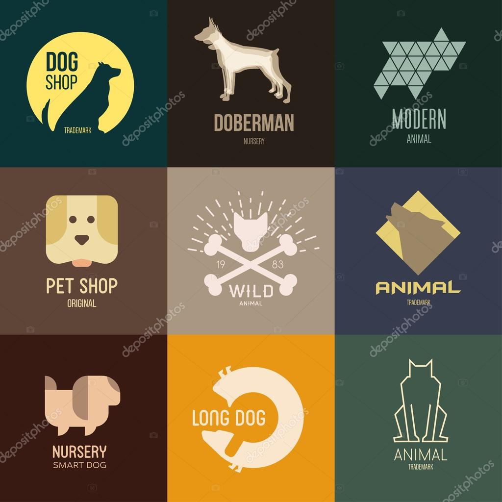 Logo inspiration for shops, companies, advertising  with dog