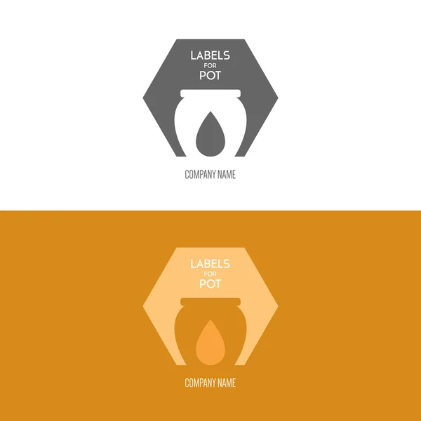 Logo avec tonneau, pot ou pot — Image vectorielle