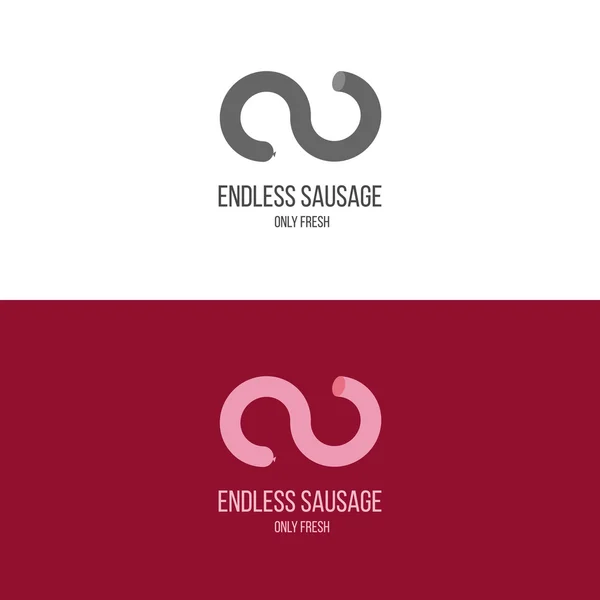 Logo avec saucisses et autres produits carnés — Image vectorielle