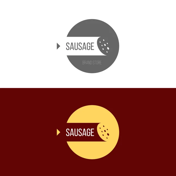 Logotipo com salsicha e outros produtos à base de carne —  Vetores de Stock