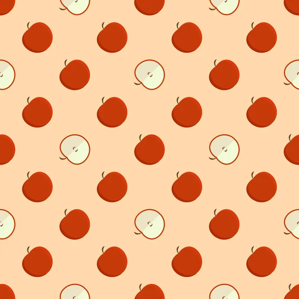 Fondo sin costuras con manzana — Vector de stock