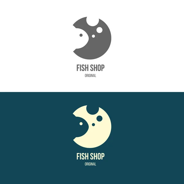 Logo inspiration avec des poissons — Image vectorielle