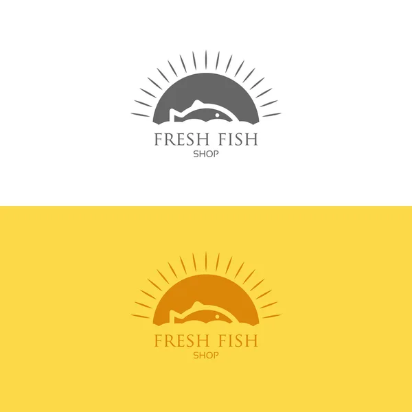 Logo-Inspiration mit Fisch — Stockvektor