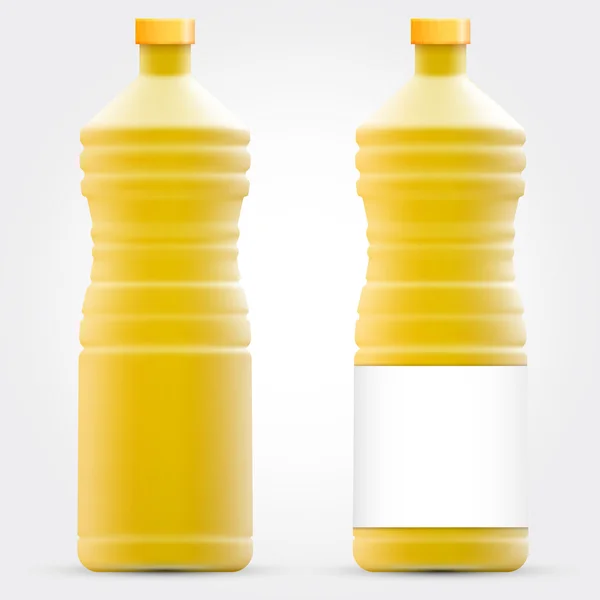 Template of plastic bottles — Stock Vector