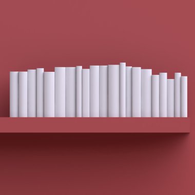 Kitaplar ile duvar raf