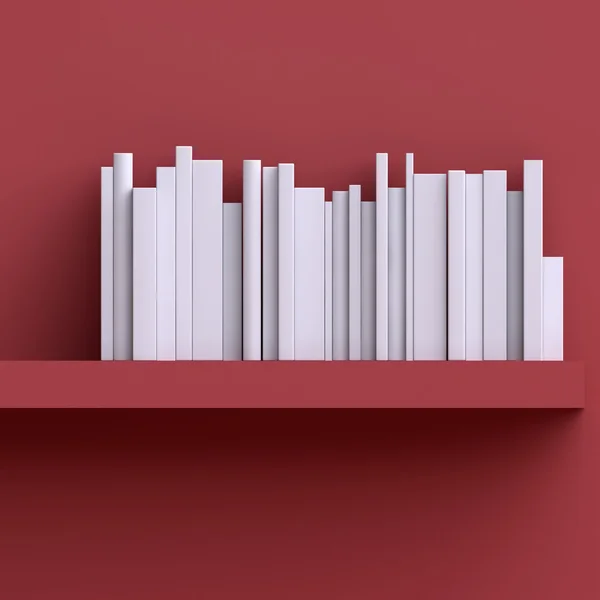 Shelf on wall with books — Stock Photo, Image