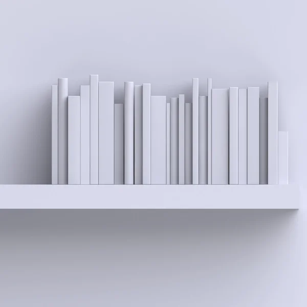 Plank op muur met boeken — Stockfoto