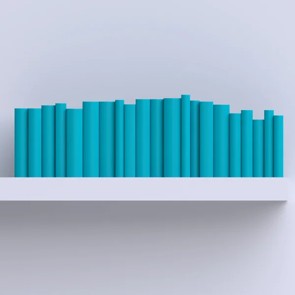Mensola con libri blu — Foto Stock