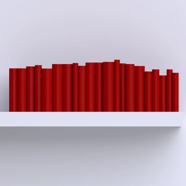 Schap, met rode boeken — Stockfoto