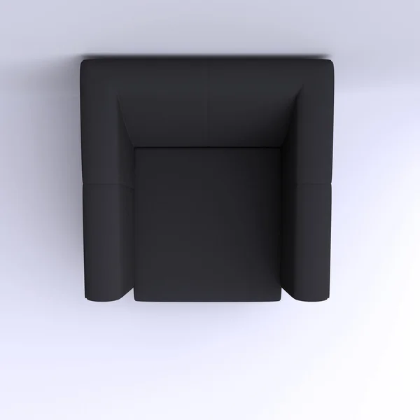 Simple black chair in corner — Stock Photo, Image