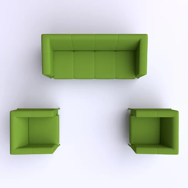 Soffa och två stolar — Stockfoto