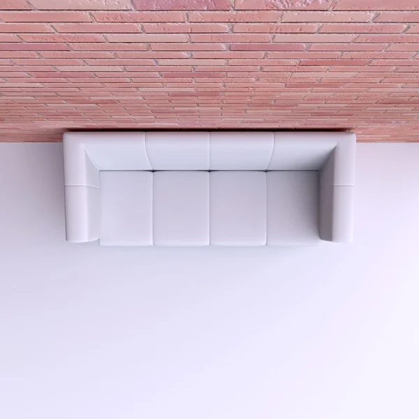 壁に近いシンプルなソファー — ストック写真