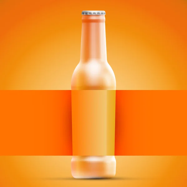 Botella de naranja y etiqueta — Archivo Imágenes Vectoriales