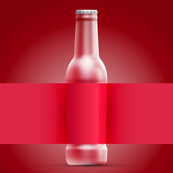 红瓶和标签 — 图库矢量图片