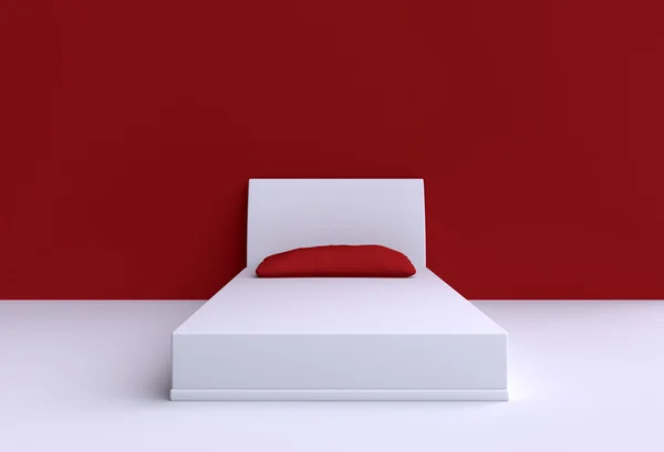 Κρεβάτι με μαξιλάρι στο δωμάτιο — Φωτογραφία Αρχείου