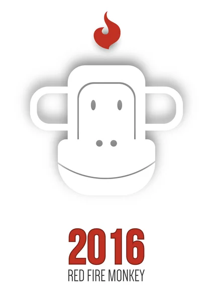 Design symbol för 2016 år är apa — Stock vektor