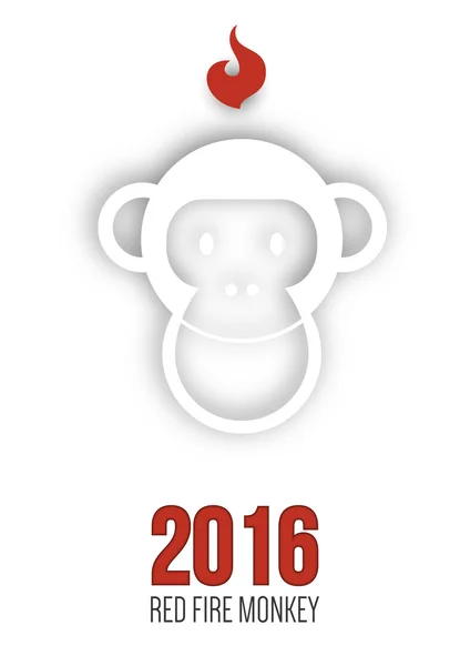 Simbolo di design di 2016 anno è scimmia — Vettoriale Stock