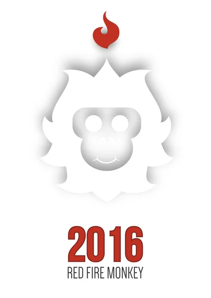 Simbolo di design di 2016 anno è scimmia — Vettoriale Stock