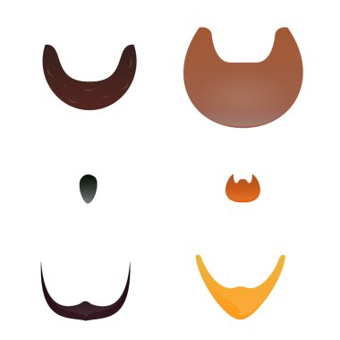 Sakal siluetleri kümesi. Sakal koleksiyonu.