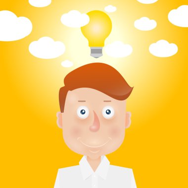 Mutlu genç adam fikir