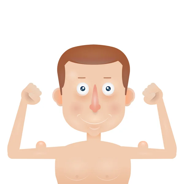 Uomo magro con muscoli del braccio . — Vettoriale Stock