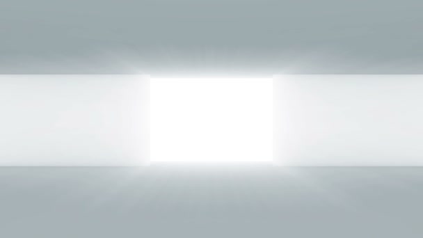 Tür oder Tor, die sich zu einem hellen Strahlenlicht öffnet. — Stockvideo