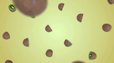 Degrade arka plan üzerinde uçan kivi.