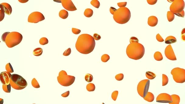 Vliegen oranje op witte achtergrond. — Stockvideo