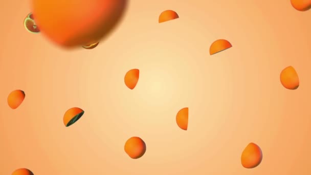 Vliegen oranje op achtergrond met kleurovergang. — Stockvideo