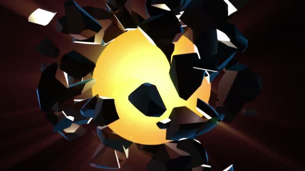 Abstrakter Hintergrund mit explodierender Kugel. 3D-Animation. — Stockvideo