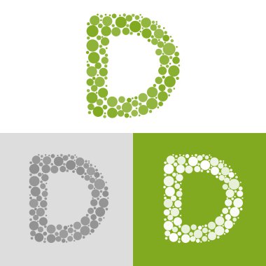 D harfi logo tasarım şablonu ögeleri