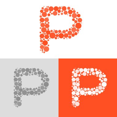 P harfi logo tasarım şablonu ögeleri