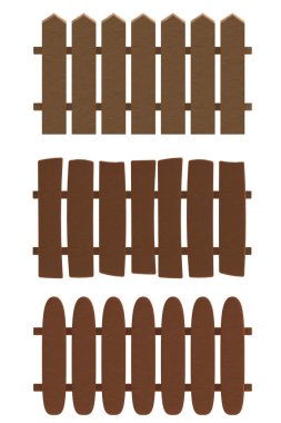 Hamuru veya kil tarzı çizgi film ahşap çit.