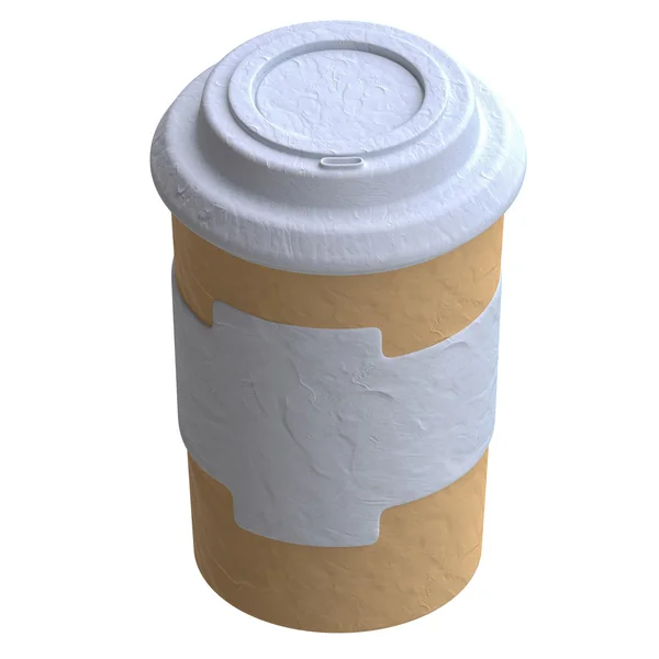 Papír csésze kávé gyurma stílusban — Stock Fotó