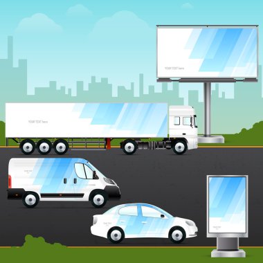 Template vehicle for outdoor advertising