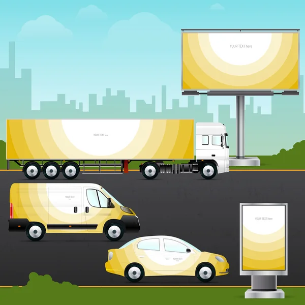 Template vehicle for outdoor advertising — 图库矢量图片