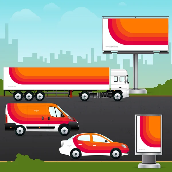 Modèle de véhicule pour la publicité extérieure — Image vectorielle